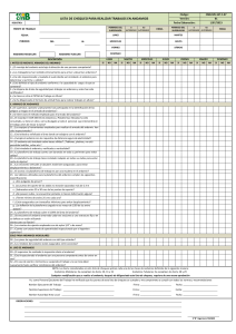 Lista de Chequeo para Trabajos en Andamios