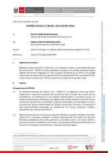 Informe Técnico: Encargo en Régimen Laboral Peruano D. Leg. 276