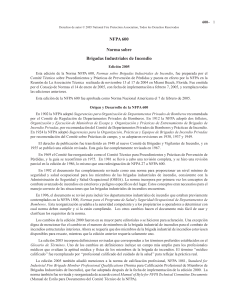 NFPA 600: Norma sobre Brigadas Industriales de Incendio