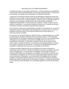 Influencia de los tiempos modernos en la psicolog&iacute;a cognitiva
