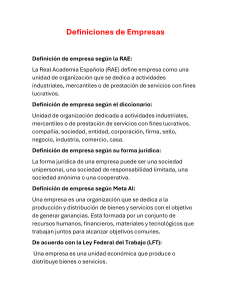 Definiciones de Empresa: RAE, Diccionario, Meta AI, LFT