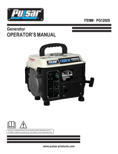PG1202S Generator Operator's Manual