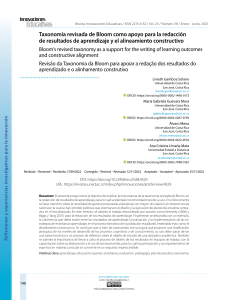 Taxonomía de Bloom y Resultados de Aprendizaje: Alineamiento Constructivo