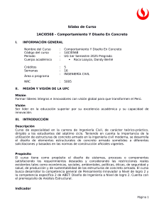 S&iacute;labo Comportamiento y Dise&ntilde;o en Concreto - UPC