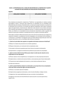 Gesti&oacute;n del Talento Humano: Caso EvalCorp