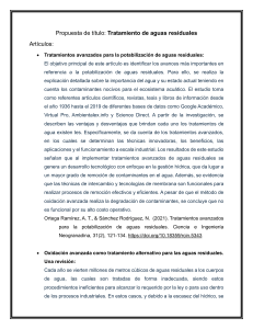 Tratamiento de Aguas Residuales: M&eacute;todos y Tecnolog&iacute;as