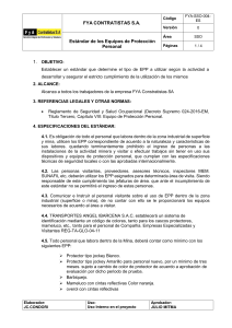 Estándar EPP FYA Contratistas S.A.