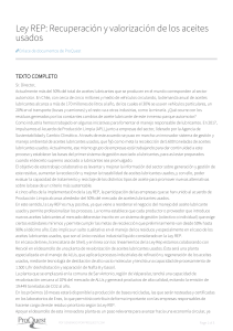 Ley REP: Recuperación de Aceites Usados en Chile
