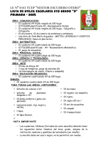 Lista de Útiles Escolares 6to Grado - Néstor Escudero Otero
