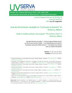 Guía de Alimentación Saludable en Escuelas de Veracruz, México