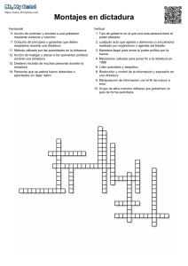 Crucigrama: Montajes en Dictadura - Conceptos Clave