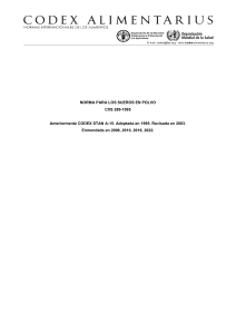 Norma para Sueros en Polvo: CXS 289-1995