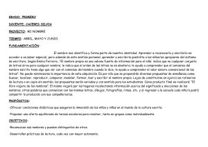 Proyecto Educativo: Mi Nombre - Primer Grado