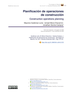 Planificaci&oacute;n de Operaciones de Construcci&oacute;n