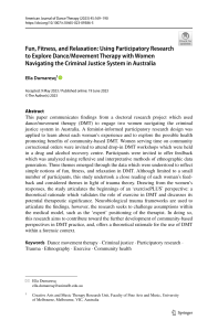 DMT for Women in Criminal Justice: Fun, Fitness, Relaxation