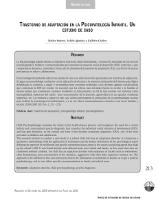 Trastorno de Adaptación Infantil: Estudio de Caso en Psicopatología