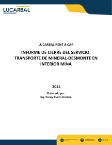 Informe Cierre Servicio Transporte Mineral Mina 2024