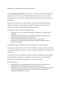 Presupuesto de Producci&oacute;n: Gu&iacute;a y Ejemplo Trimestral