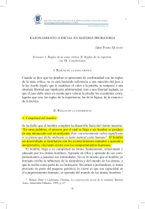 Razonamiento Judicial Probatorio: Sana Crítica y Experiencia