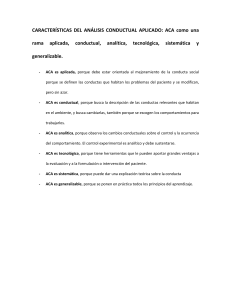 Análisis Conductual Aplicado (ACA): Características