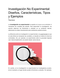Investigaci&oacute;n No Experimental: Dise&ntilde;os, Tipos y Ejemplos