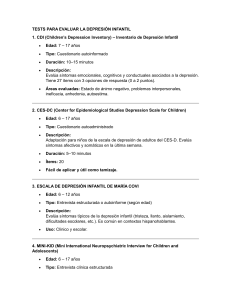 Pruebas para Evaluar la Depresión Infantil