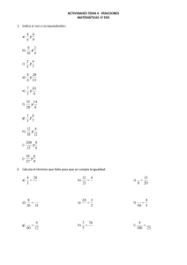 Ejercicios de Fracciones 1&ordm; ESO: Matem&aacute;ticas