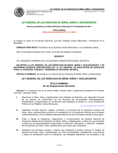 Ley General de los Derechos de Ni&ntilde;as, Ni&ntilde;os y Adolescentes