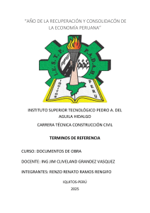 Términos de Referencia (TDR) en Construcción Civil
