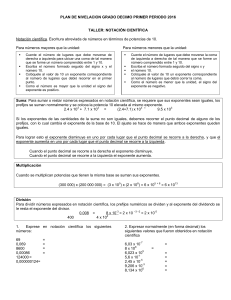 Notación Científica: Ejercicios para Décimo Grado