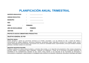 Planificación Anual Trimestral - Primer Año Primaria