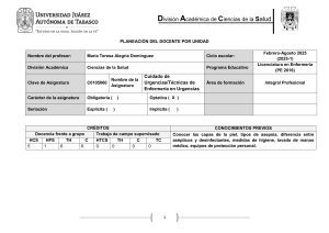 Plan de Unidad: Técnicas de Enfermería en Urgencias