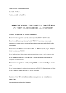 Deportistas Transgénero: Visión Antropológica del Género