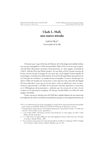 Clark L. Hull: Una Nueva Mirada a sus Contribuciones Psicol&oacute;gicas