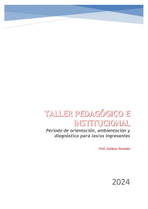 Taller de Formaci&oacute;n Docente Art&iacute;stica ISPA: Orientaci&oacute;n y Diagn&oacute;stico