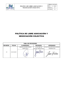 Política de Libre Asociación y Negociación Colectiva