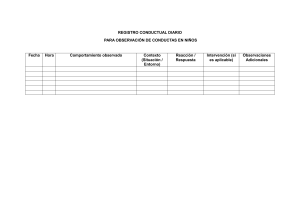 Registro Conductual Diario para Ni&ntilde;os