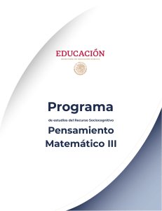 Programa de Estudios Pensamiento Matem&aacute;tico III