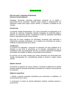 Plan de Acci&oacute;n: Campa&ntilde;as Publicitarias Textiles Empresariales