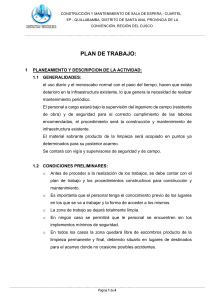 Plan de Trabajo: Construcci&oacute;n y Mantenimiento de Sala de Espera