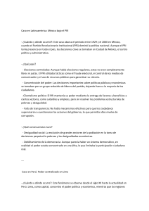 Casos de Estudio: M&eacute;xico (PRI) y Per&uacute; (Centralizaci&oacute;n)