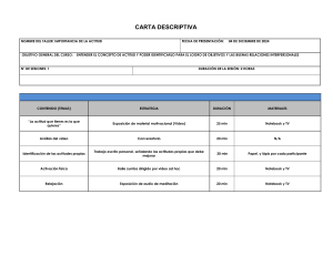 Carta Descriptiva: Importancia de la Actitud