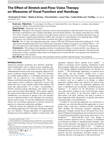 Stretch-and-Flow Voice Therapy Efficacy: A Study