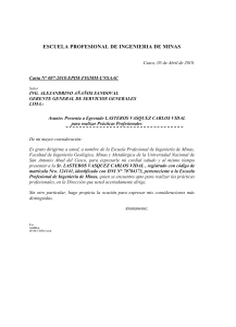 Carta de Presentación - Prácticas Profesionales Ingeniería de Minas