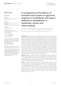 Resistant Starch & Glycemic Response in Diabetes: A Review