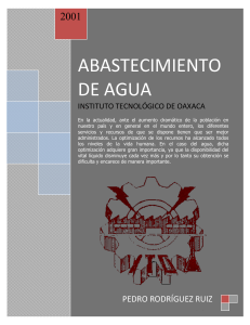 Abastecimiento de Agua: Dise&ntilde;o de Sistemas de Agua Potable