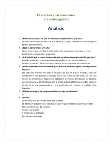 Comprensi&oacute;n Lectora y Metacognici&oacute;n: An&aacute;lisis Docente