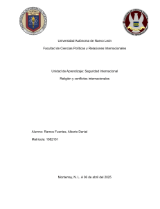 Religi&oacute;n y Conflictos Internacionales: Ensayo Acad&eacute;mico