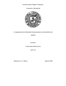 Educaci&oacute;n Socioemocional: Desarrollo Alumnos - Tesis