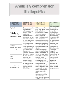 Desarrollo de la Psicolog&iacute;a Cl&iacute;nica: An&aacute;lisis y Perspectivas
